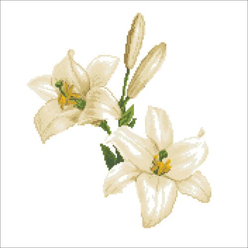 Needle Art World No-Count Cross Stitch Kit - Wild Lilly Bouquet Carousel 2