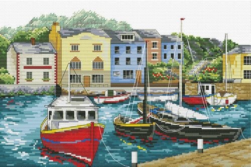 Needle Art World No-Count Cross Stitch Kit - Fishing Village Carousel 1