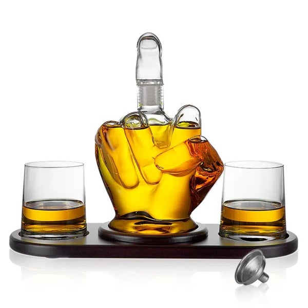 Middle Finger 1000ml Whiskey Decanter - Perfect Christmas Gift Carousel 1