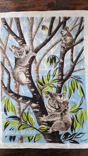 ~"Koala Bears Pure Linen Lamont Vintage Tea Towel "~ Carousel 1