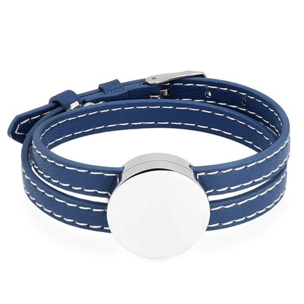 Circle Leather Memorial Bracelets - 4 colour options to choose from Carousel 2