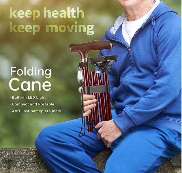 Walking Cane with LED Light Lightweight Portable Walking Sticks for Seniors Carousel 1