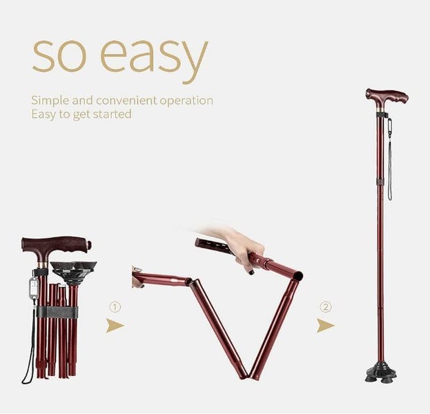 Walking Cane with LED Light Lightweight Portable Walking Sticks for Seniors Carousel 2