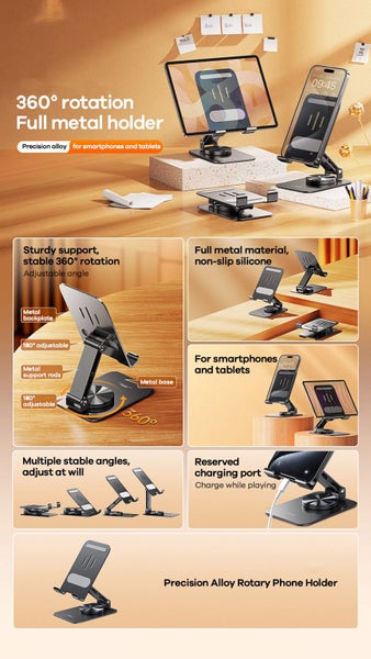 Heavy Duty Foldable Rotatable Stand For Phone/Tablet TCRMC38 | TOUCHANDCATCH NZ Carousel 2