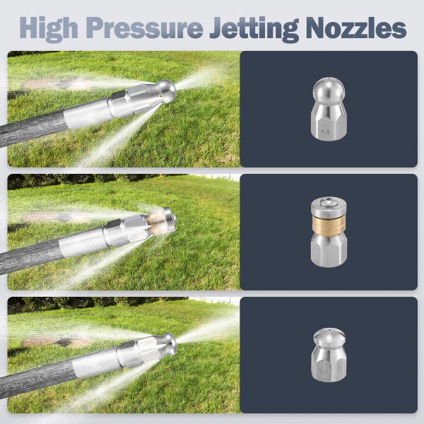 Sewer Jetter Kit 30M Pressure Washer Drain Cleaner Hose Carousel 14