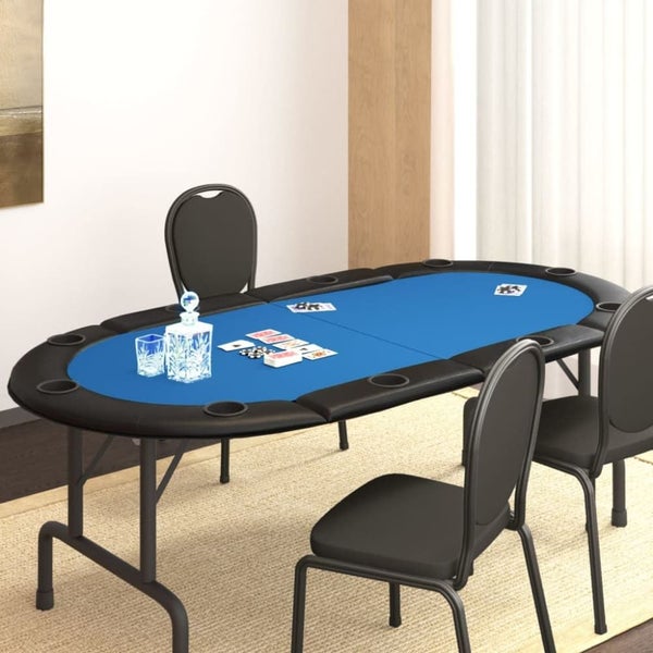 10-player Folding Poker Tabletop Blue 208x106x3 Cm Nbabo Carousel 1