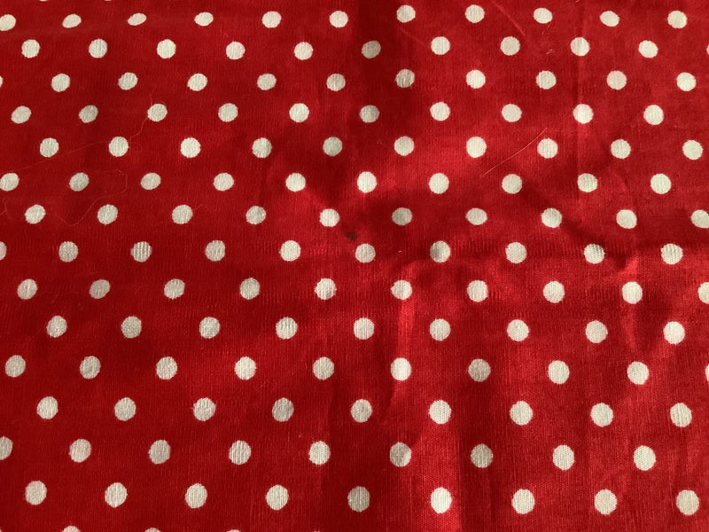 Cotton fabric - 120cm length, 85cm width - red with white dots Carousel 2