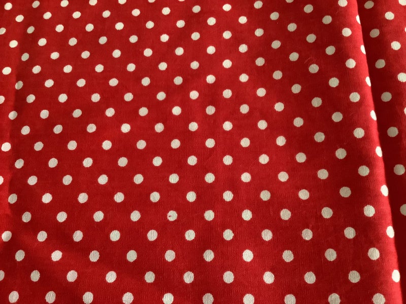 Cotton fabric - 120cm length, 85cm width - red with white dots Carousel 1