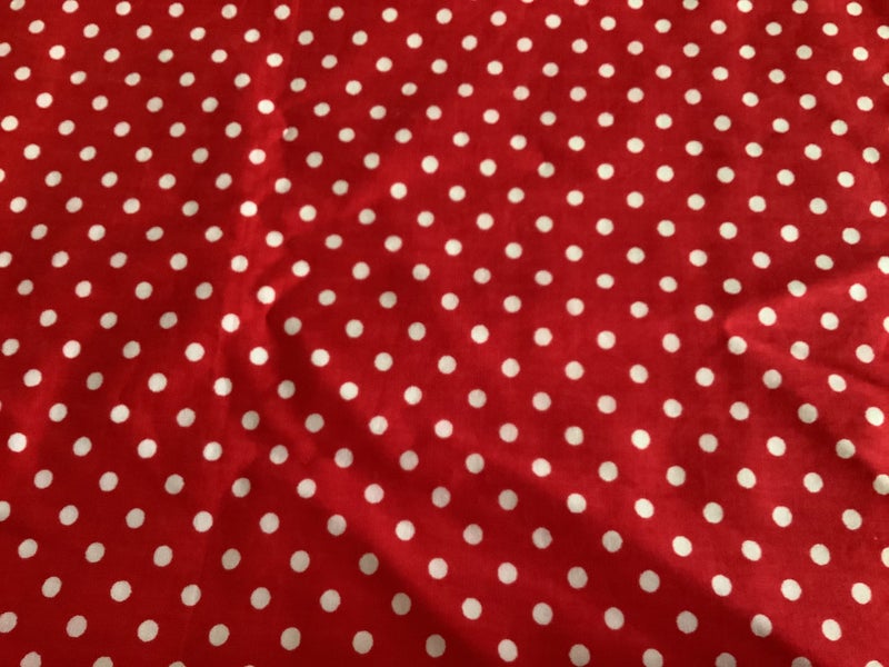 Cotton fabric - 120cm length, 85cm width - red with white dots Carousel 3