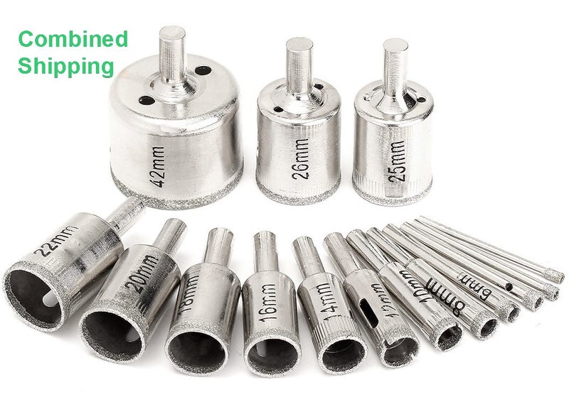 15 Pcs Top Quality Diamond Hole Drill Set 3-42mm - Glass Tiles Marble Concrete Carousel 1