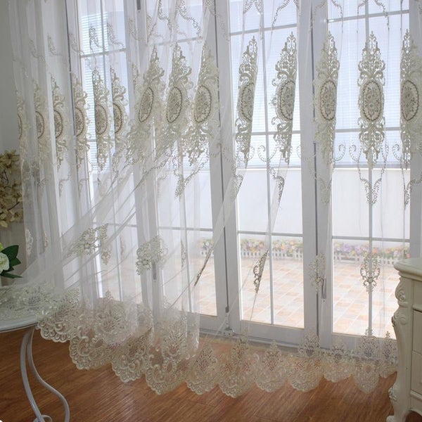 Hod Health And Home 300Cm White Style Flower Indoor Decorative Curtain For Livin Carousel 6