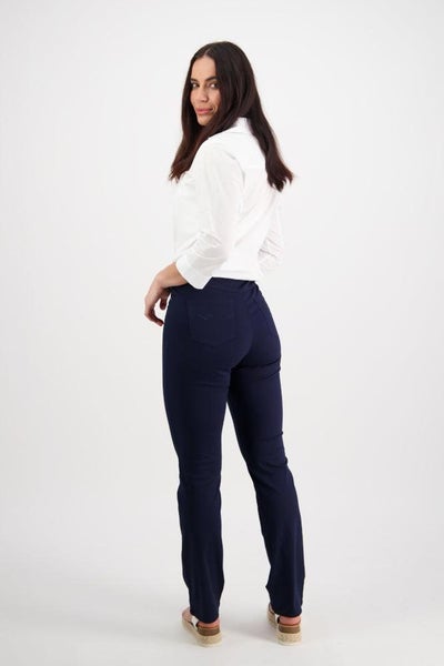 Vassalli Slim Leg Full Length Lightweight Pull On Pants Navy Carousel 2