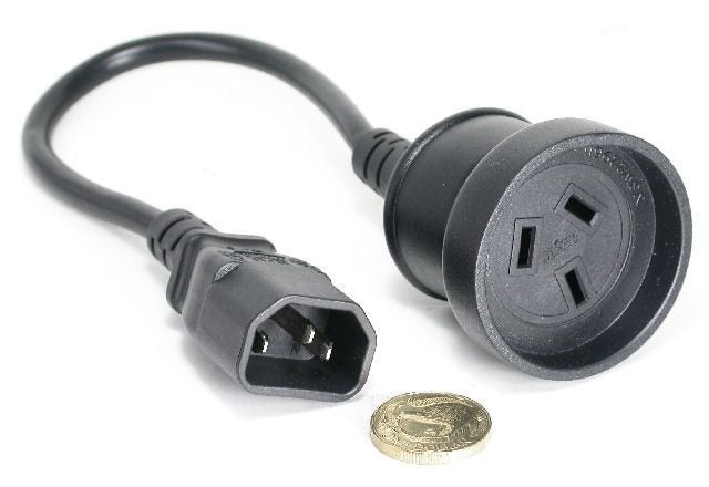 IEC Plug to NZ/AUST Socket Cable-assembly - 300mm 3 Core 10 Amp 250Vac Black Carousel 2