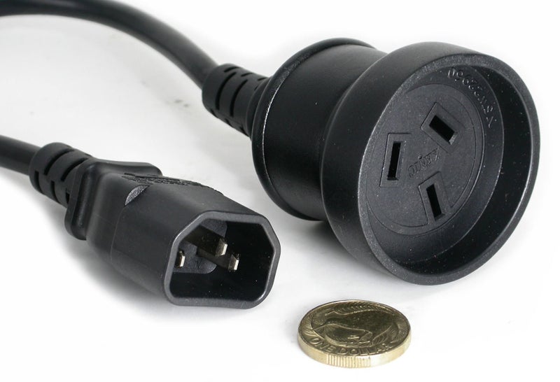 IEC Plug to NZ/AUST Socket Cable-assembly - 300mm 3 Core 10 Amp 250Vac Black Carousel 5