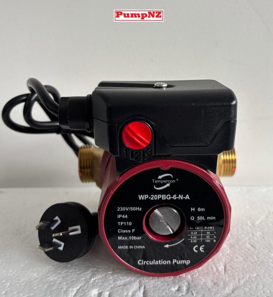 Hot cold Water Circulation Pump Brass - WP-20PBG-6-N-A Booster 3 speed Carousel 1