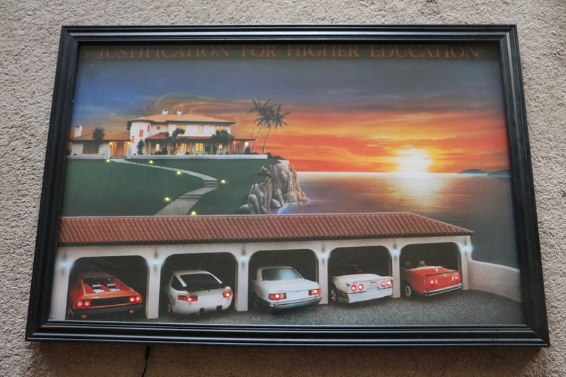 Framed Electric Art Car Print with Flashing LED Lights in Car's Indicator lights Carousel 1