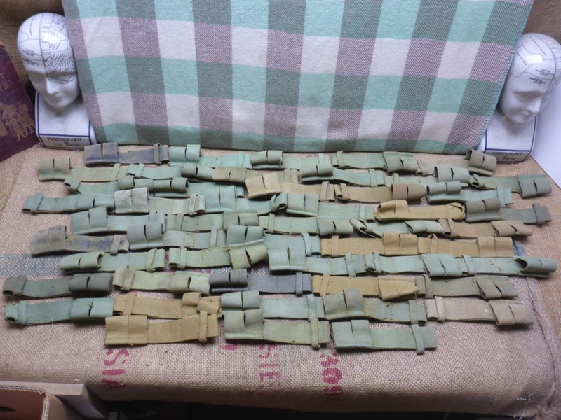 Old NZ WW2 1937 Pattern Military Webbing Rifle Bayonet Frog x50 Frogs Bulk Lot64288124511490110