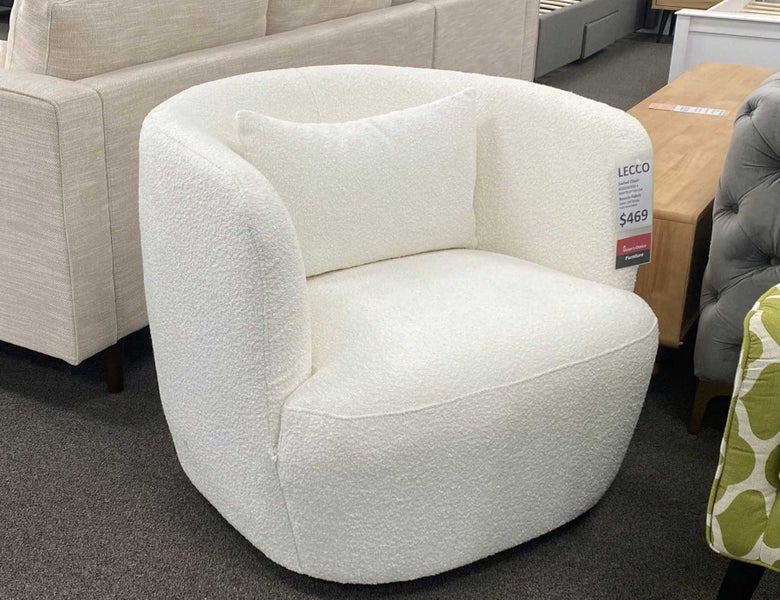 Boucle Swivel Armchair Off White62866851223681111