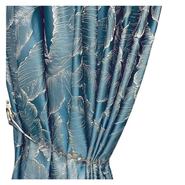 Curtain Green 300 Centimetre X 250 3D Leaves Luxury Blackout Curtains & Drapes Carousel 1