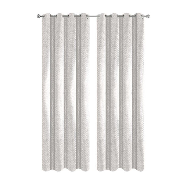 500 Centimetre Beige Modern Waffle Plaid Curtain For Living Room Bedroom Dining Carousel 1