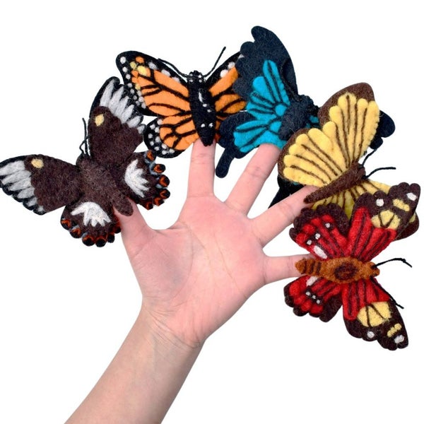 Tara Treasures Felt Butterflies Finger Puppet Set Carousel 1