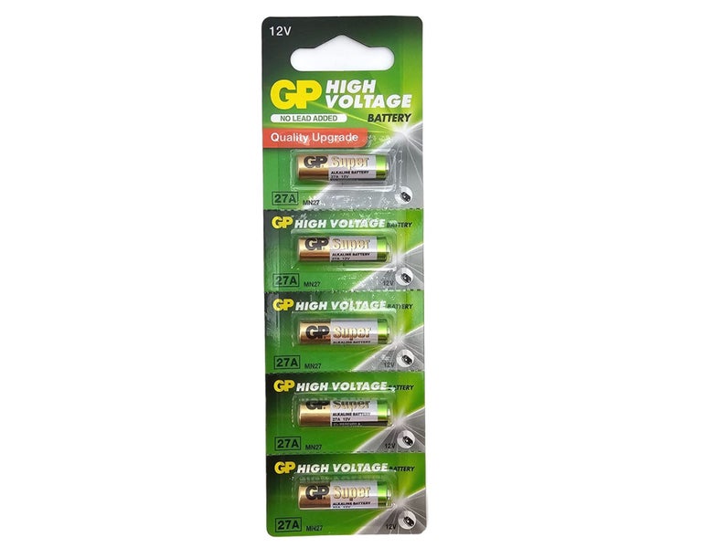 GP 27A (A27, MN27, LR27A) 12V High Voltage Alkaline batteries - 5 Pack (B5 x 1) Carousel 1