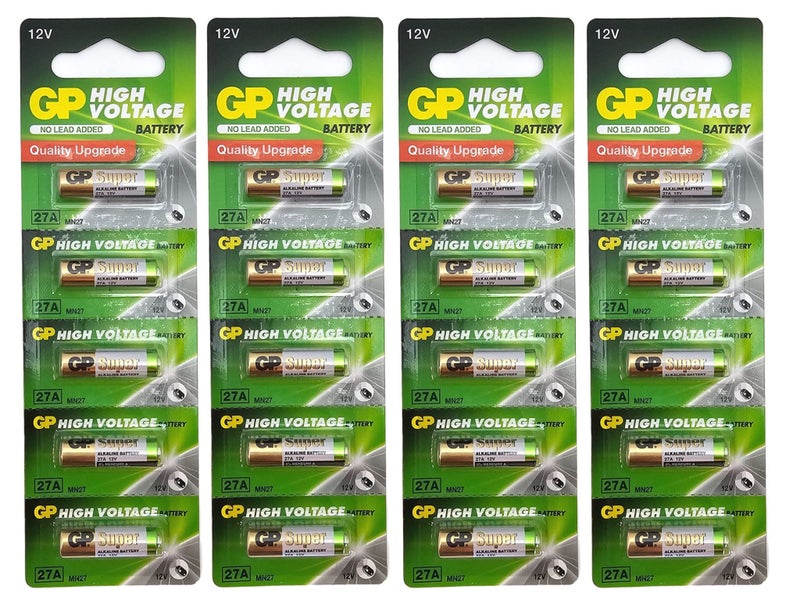 GP 27A (A27, MN27, LR27A) 12V High Voltage Alkaline batteries - 20 Pack (B5 x 4) Carousel 1