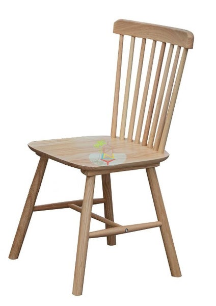 Paris# Malaysian Oak Scandinavian Dining Chair | Light color Carousel 1