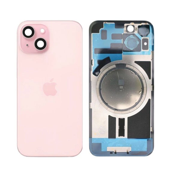 iPhone 15 Back Glass Panel With Camera Lens & Magsafe Magnet Ring Pink Carousel 1
