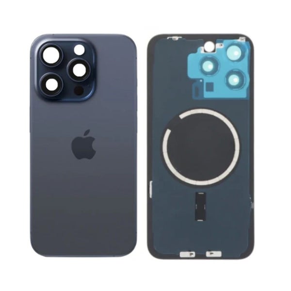 iPhone 15 Pro Back Glass Panel With Camera Lens & Magsafe Magnet Ring Blue Carousel 1