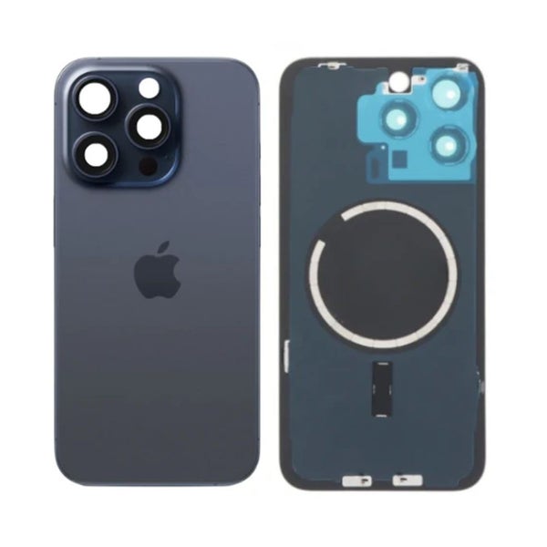 iPhone 15 Pro Max Back Glass Panel With Camera Lens Magsafe Magnet Ring Blue Carousel 1
