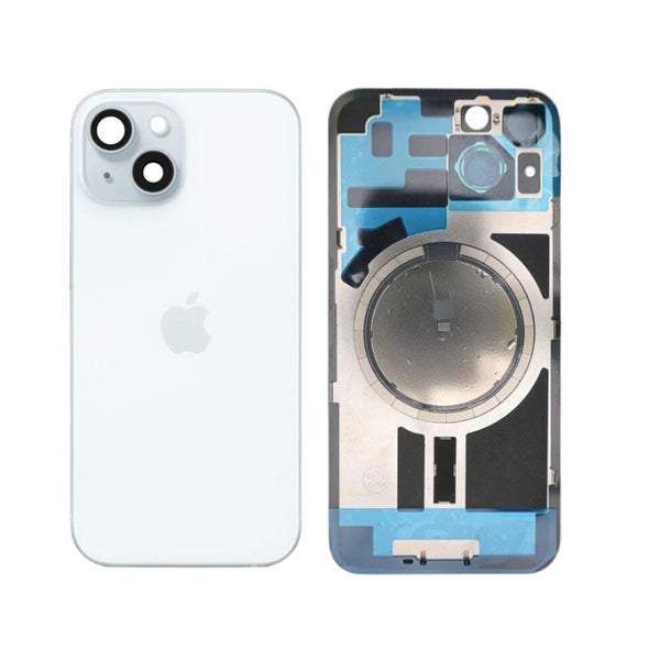 iPhone 15 Plus Back Glass Panel With Camera Lens & Magsafe Magnet Ring White Carousel 1
