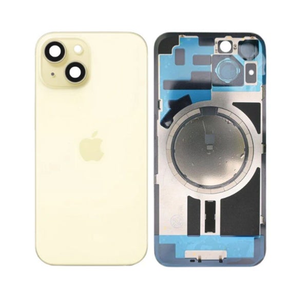 iPhone 15 Plus Back Glass Panel With Camera Lens Magsafe Magnet Ring Yellow Carousel 1