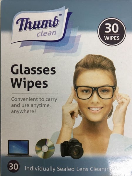 Thumb Clean Glasses Wipes 30 Individually Sealed Lens Cleaning Wipes Carousel 1