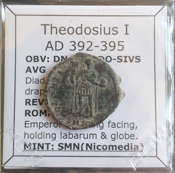#o854# Roman Bronze coin issued by Theodosius I from 392-395 AD Carousel 1