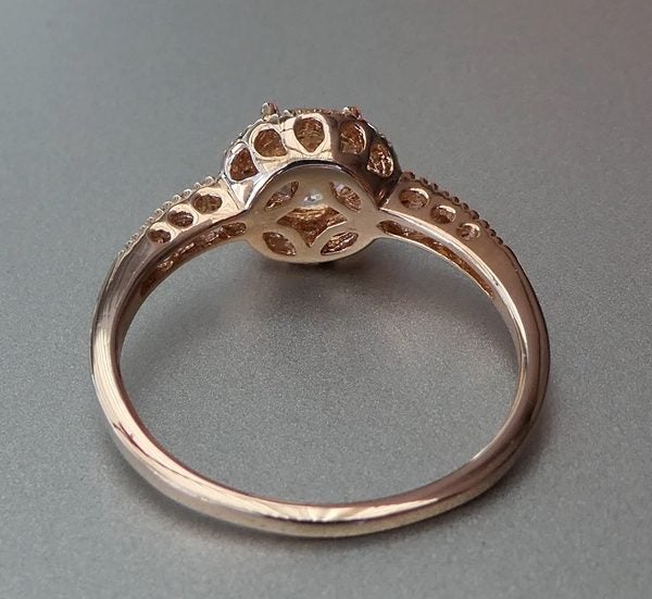 BEAUTIFUL 100% NATURAL MORGANITE & DIAMOND 14K SOLID ROSE GOLD RING Carousel 9