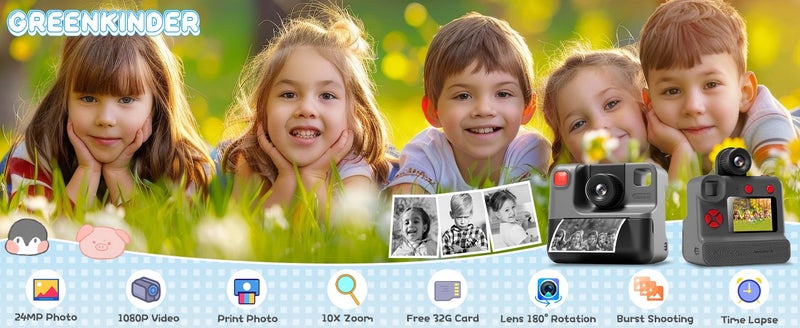 Print Camera for Kids 1080P Instant Carousel 1