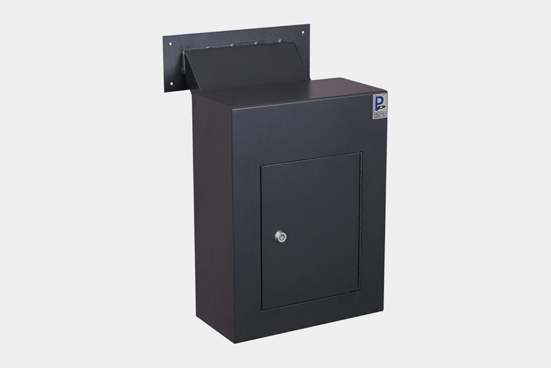 Protex Wall Drop Box w/ Adjustable Chute WDC-160 - Black Carousel 1