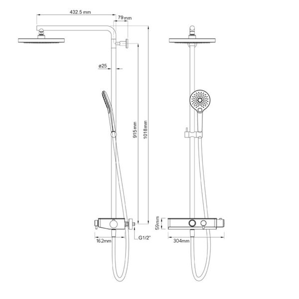 SPLASH PLUS 3FCT COLUMN SHOWER INTEG THERMO MIXER &SHELF BN62863218911363111