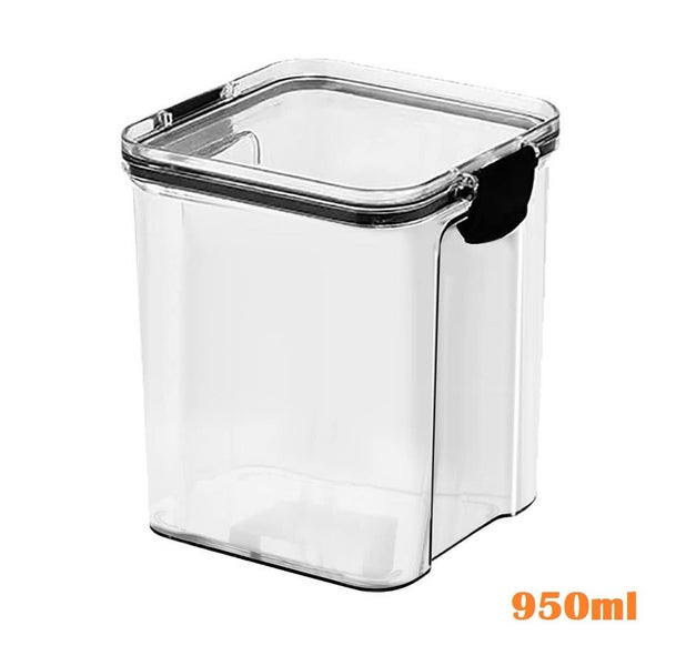Storage Jar Square Airtight Box Containers Storage Sturdy Storage Lids (950ML) Carousel 1