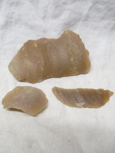Old Neolithic Flint x 3 - Scrapers Adze Stone Tools - SSXX 5561 Carousel 1