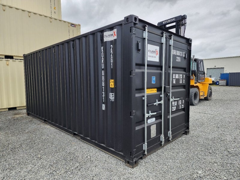 20ft GP Black shipping container - (In Cromwell now) Carousel 1