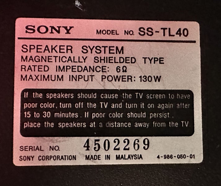 Sony Transmission Line TL40 Floorstanders Carousel 3