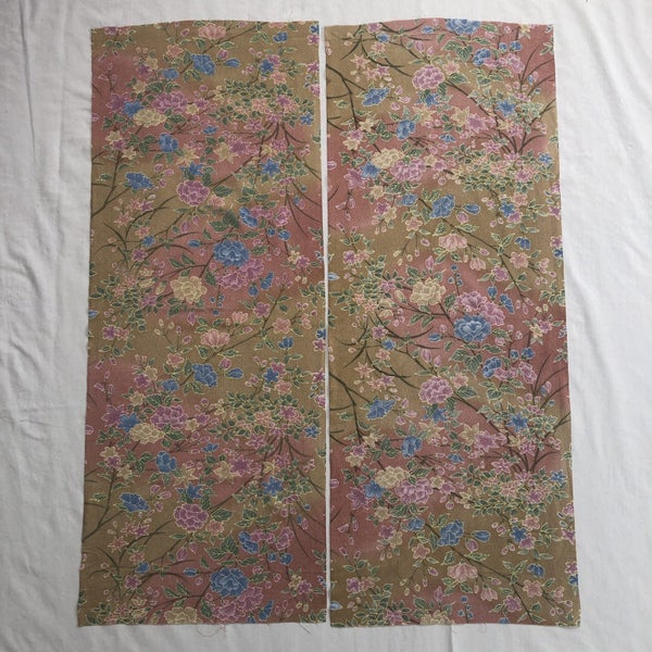 Vintage Japanese Silk Floral Kimono Panels Fabric X2 Pieces Carousel 2