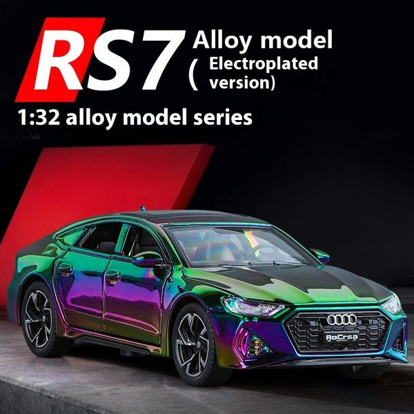 1:32 Audi RS7 Sports Car Electroplated Version Alloycar Diecast Metal Carousel 2