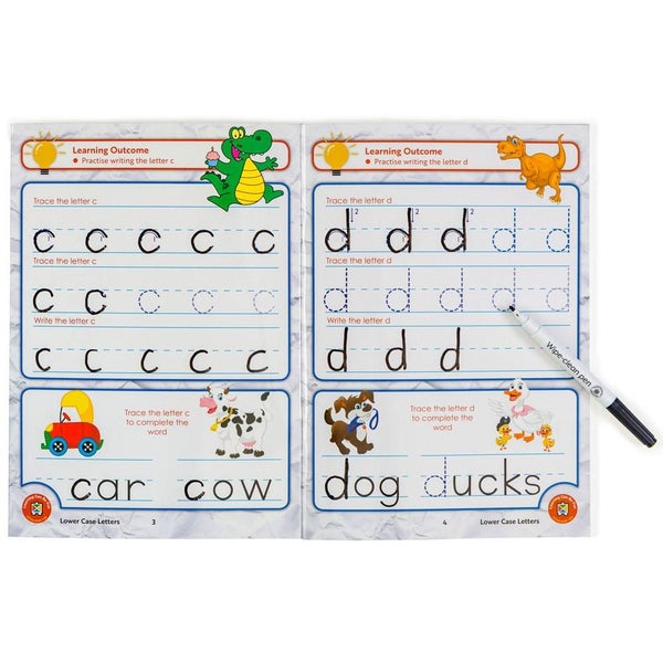 LCBF Wipe Clean Learning Book Lower Case Letters With Marker Carousel 2