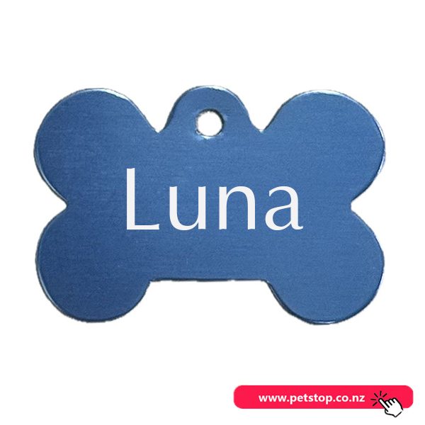 Pet Name Tag - "Luna" - Blue Bone Carousel 1