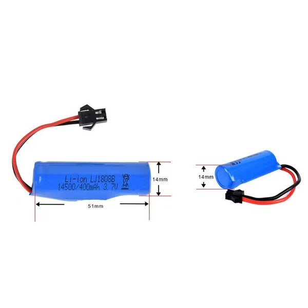3.7v 400mAh 14500 Li-ion Battery Electric RC car upgrade lithium battery, SM-2P Carousel 1