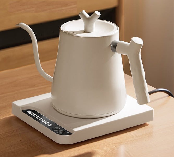 Electric Gooseneck Kettle with Temperature Control White 1L 1000W Carousel 1