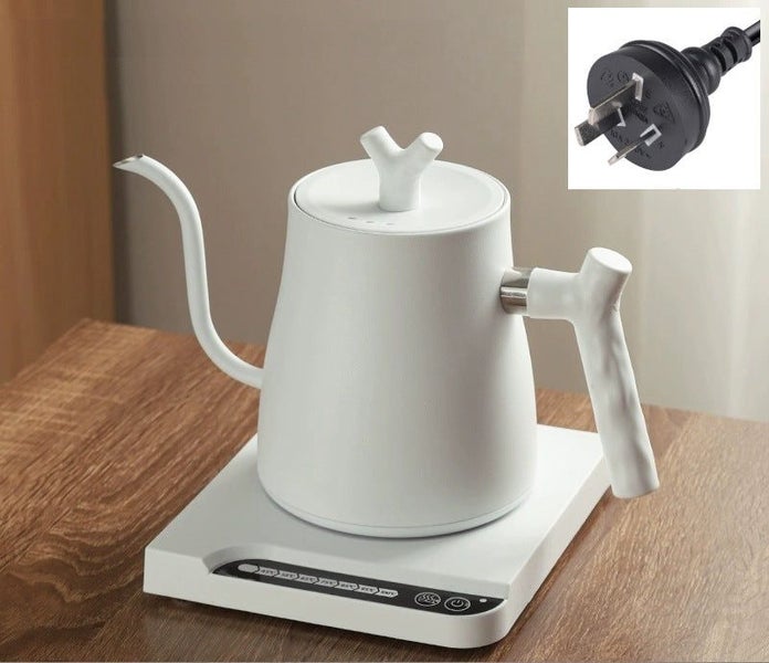 Electric Gooseneck Kettle with Temperature Control White 1L 1000W Carousel 2